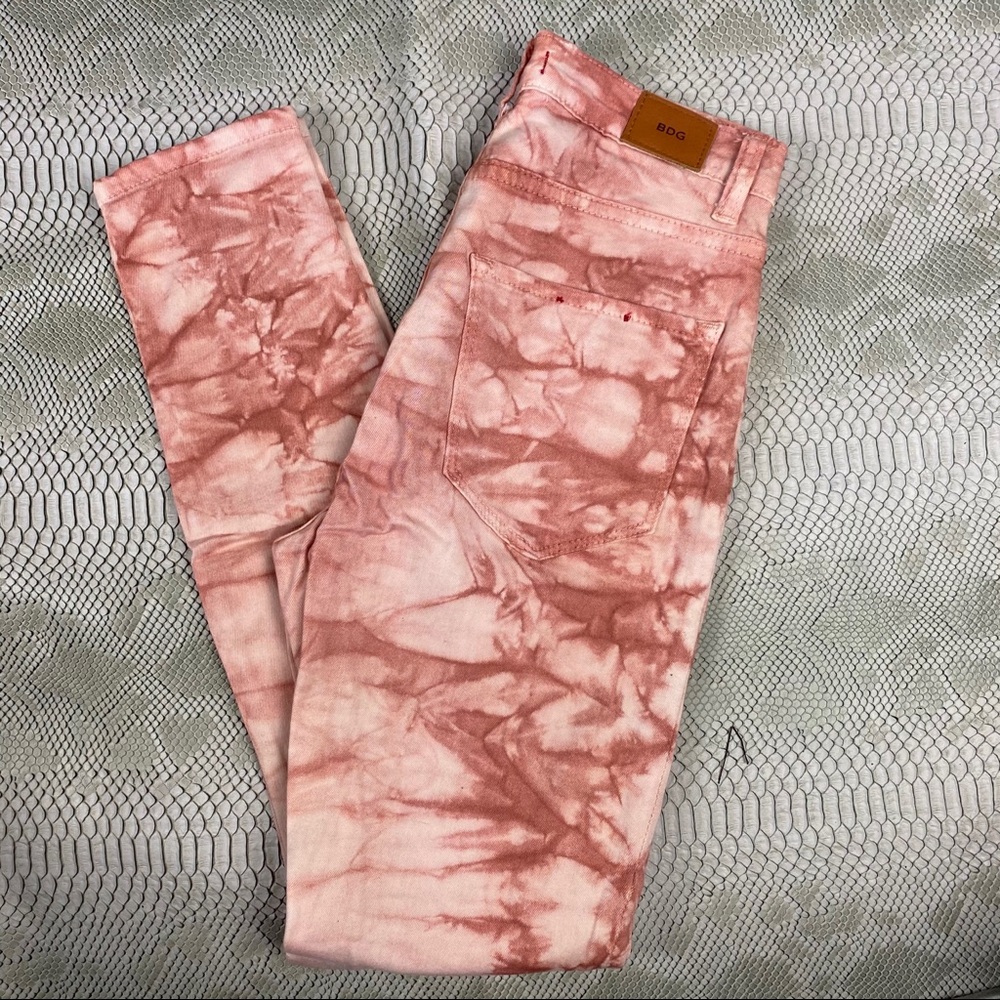 4FOR25 Peach tie dye high waisted BDG skinny jeans